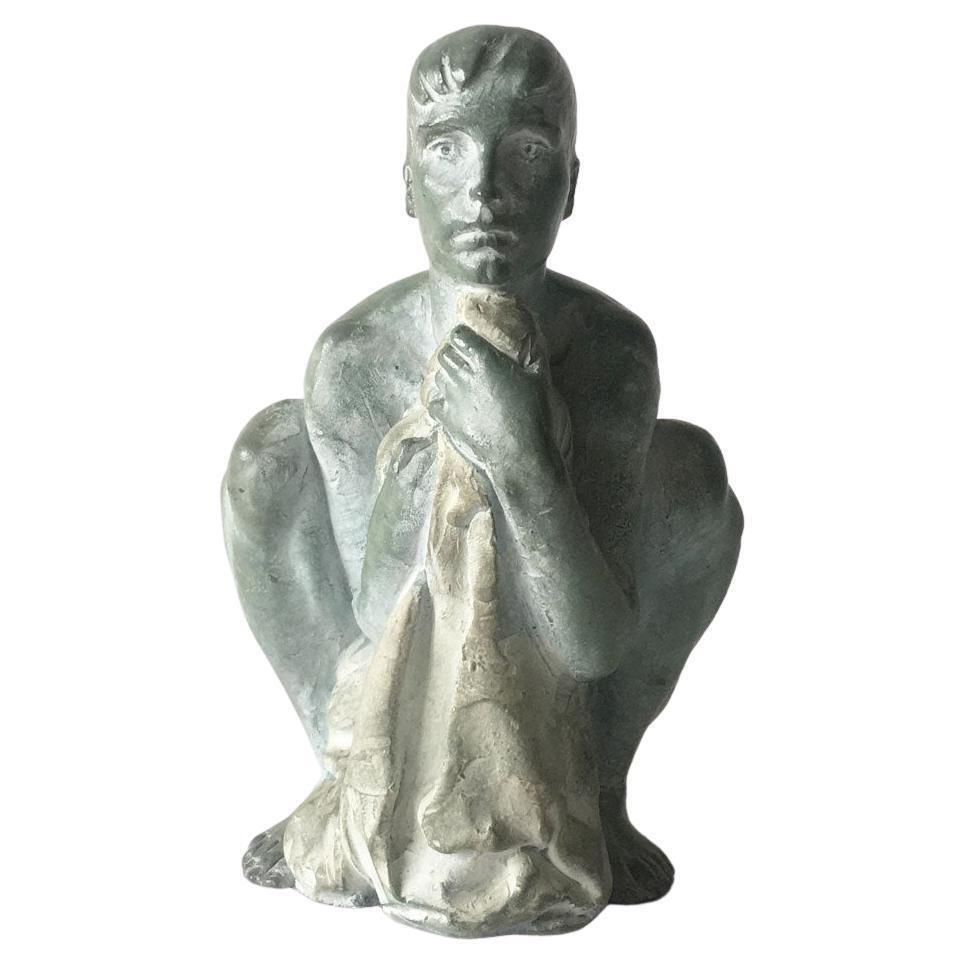 1995 Italy Bronze Sculpture By Giuseppe Bergomi Davanti Al Mare photo furniture