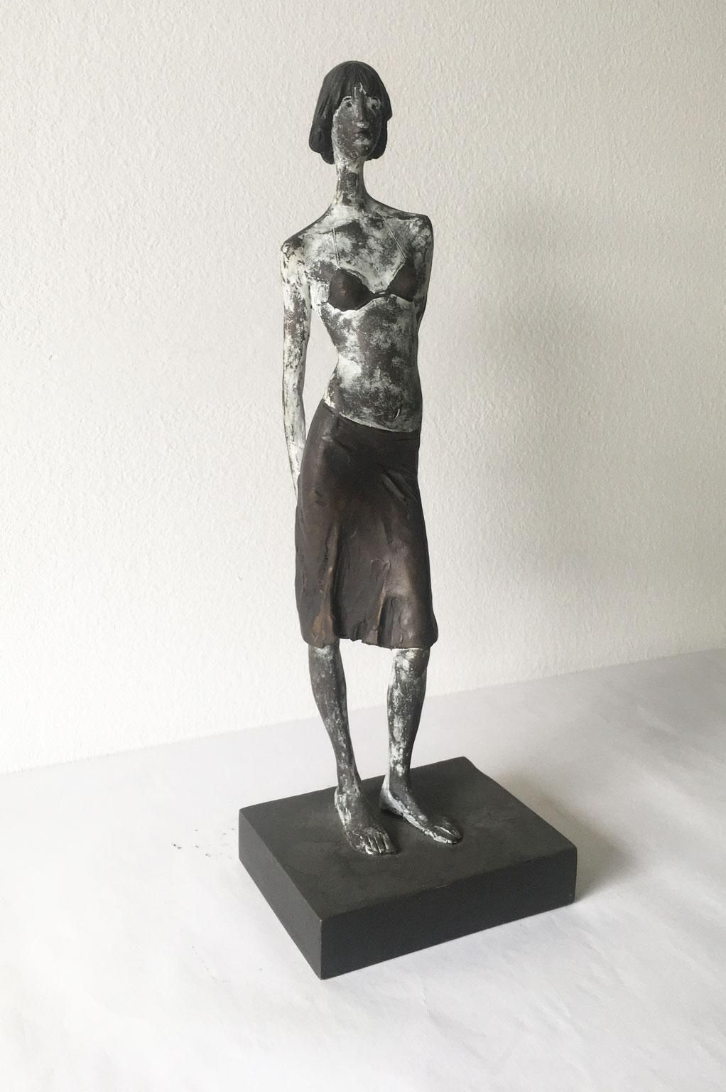Italy Cast Lost Wax Woman Figurine Bronze Sculpture By Aron Demetz Guardando photo Art