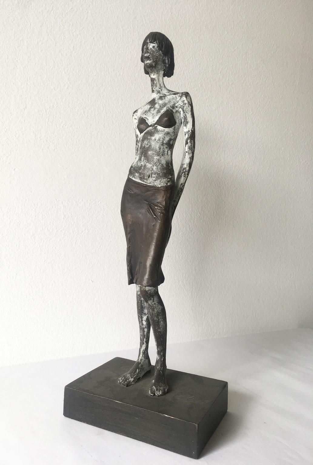 8251.0 Italy Cast Lost Wax Woman Figurine Bronze Sculpture By Aron Demetz Guardando photo