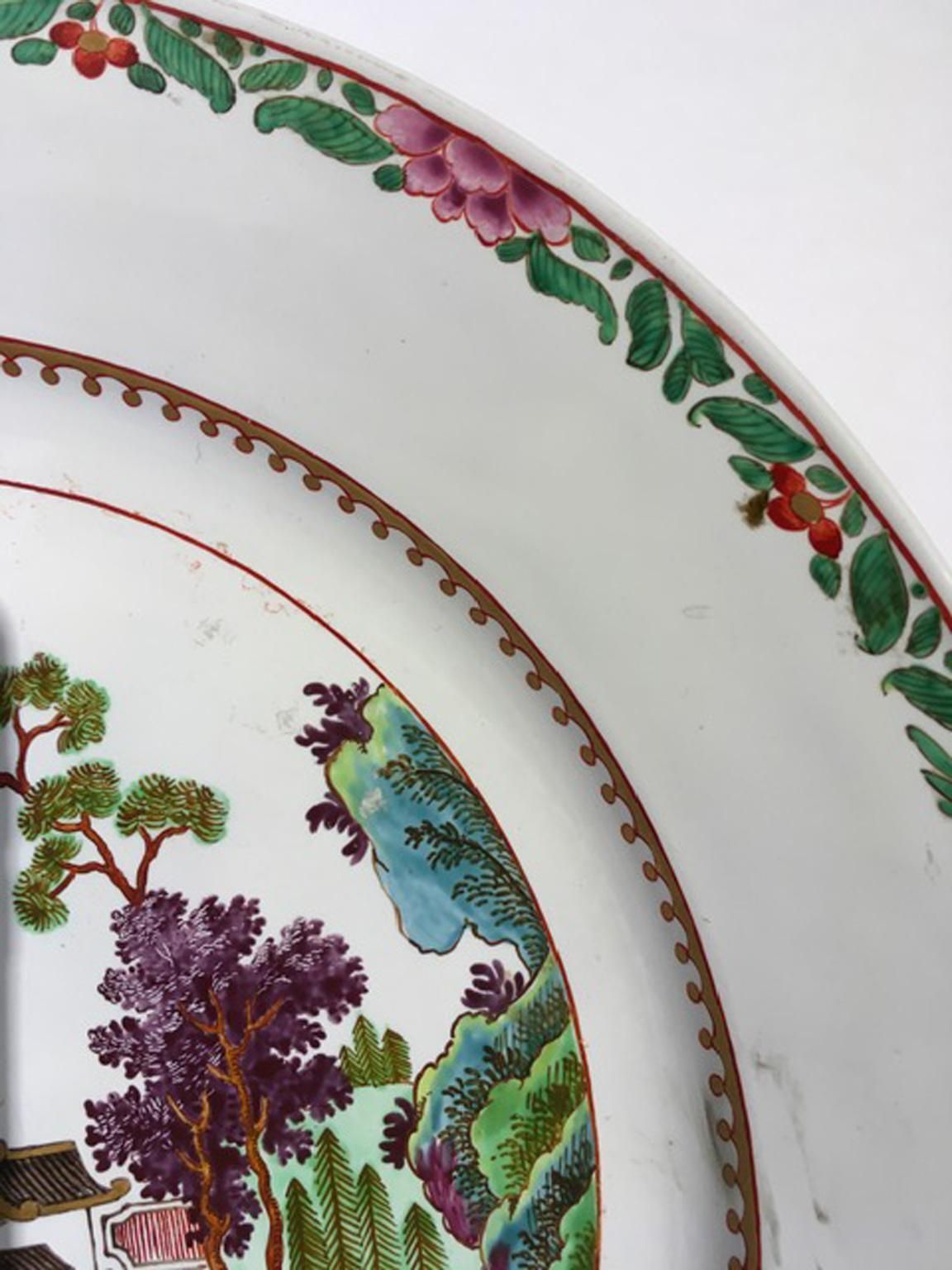 Italy Mid 18th Century Richard Ginori Porcelain Dish With Japan Landscape photo buy