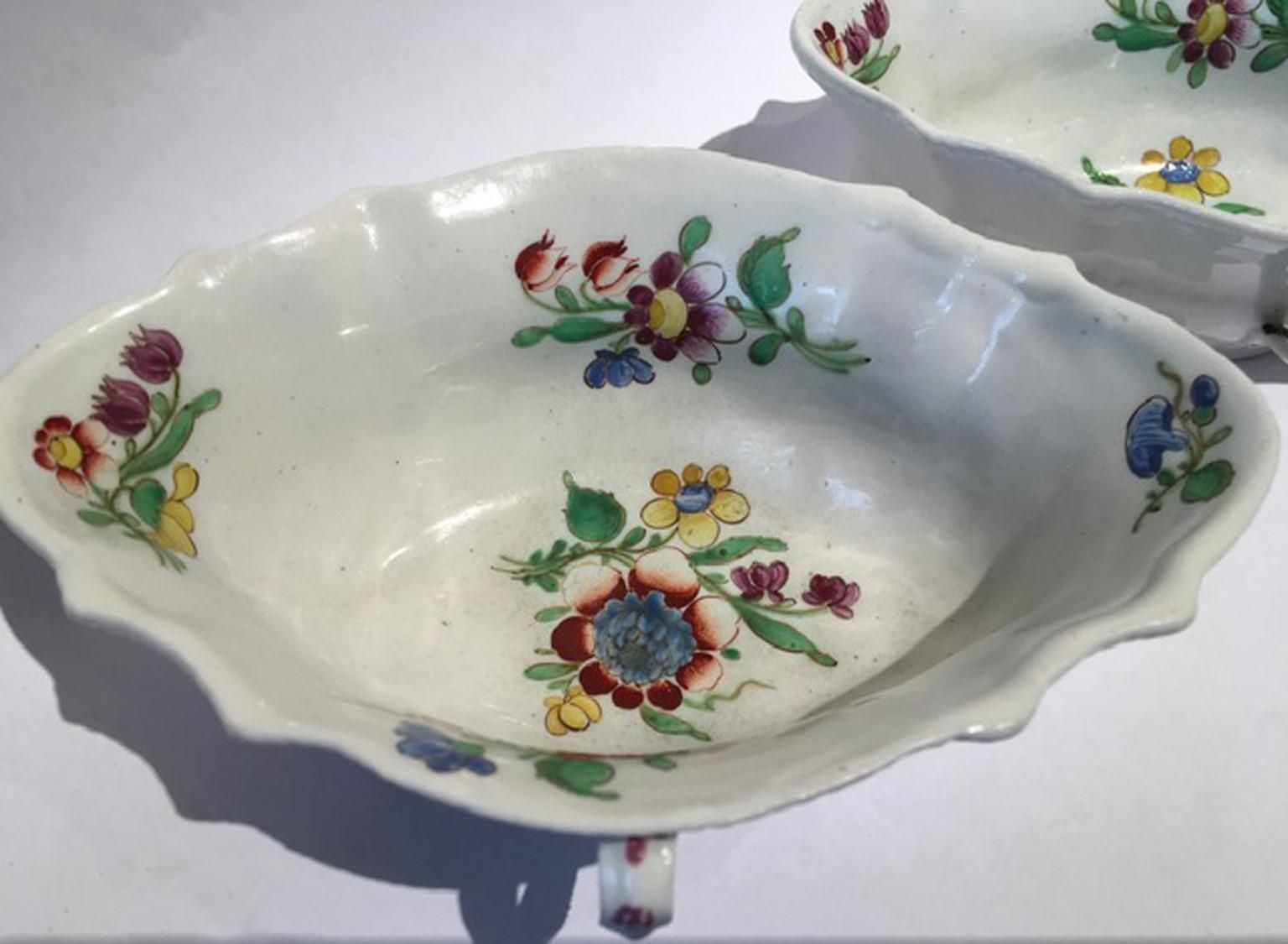 photo buy Italy 18th Century Italy Richard Ginori Doccia Pair Of Porcelain Sauce Bowls