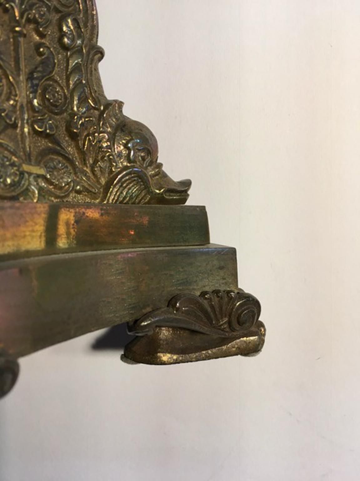 Italy Late 18th Century Pair Empire Brass Candleholders photo Home Decor