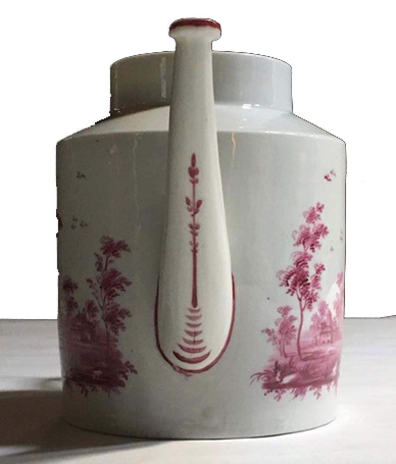 Richard Ginori Late 18th Century Porcelain Tea Pot With Hand Painted Landscapes photo furniture