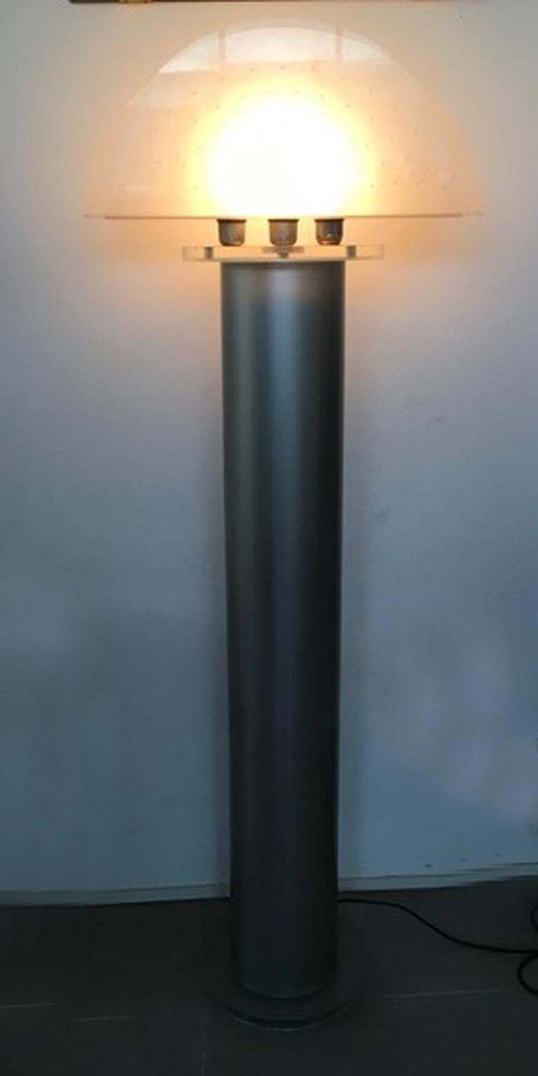 photo buy Italian Postmodern Design 1970 Lacquered Aluminium Floor Lamp With Plexiglass