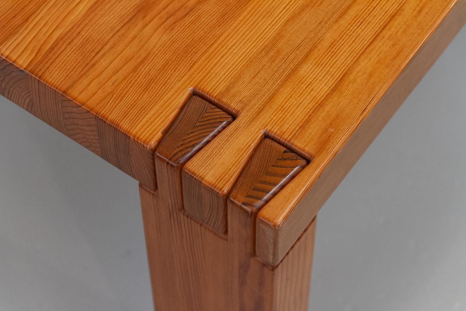 Danish Modern Rectangular Brutalist Coffee Table In Oregon Pine, 1970s. photo Furniture