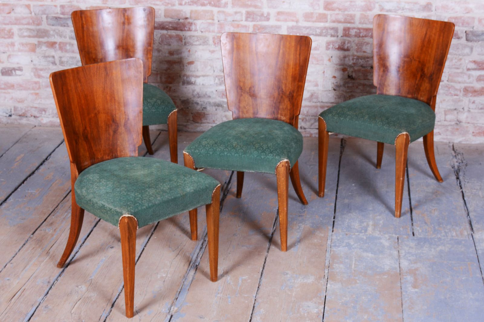 900.0 Set Of 4 Original Art Deco Chairs, J. Halabala, Up Zavody, Chrome, Czech, 1940s photo