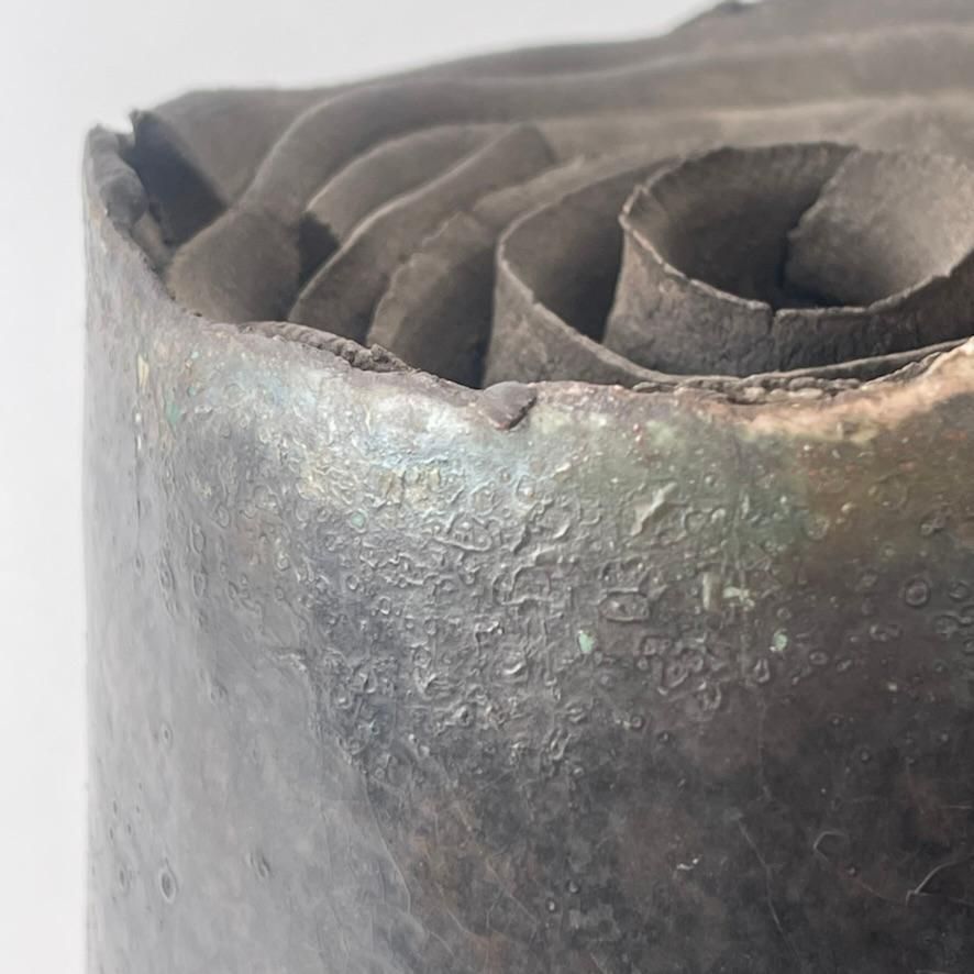 Late 20th Century Pair Of Italian Sculptural Black Stoneware Vases By L. Leandri photo vinterior