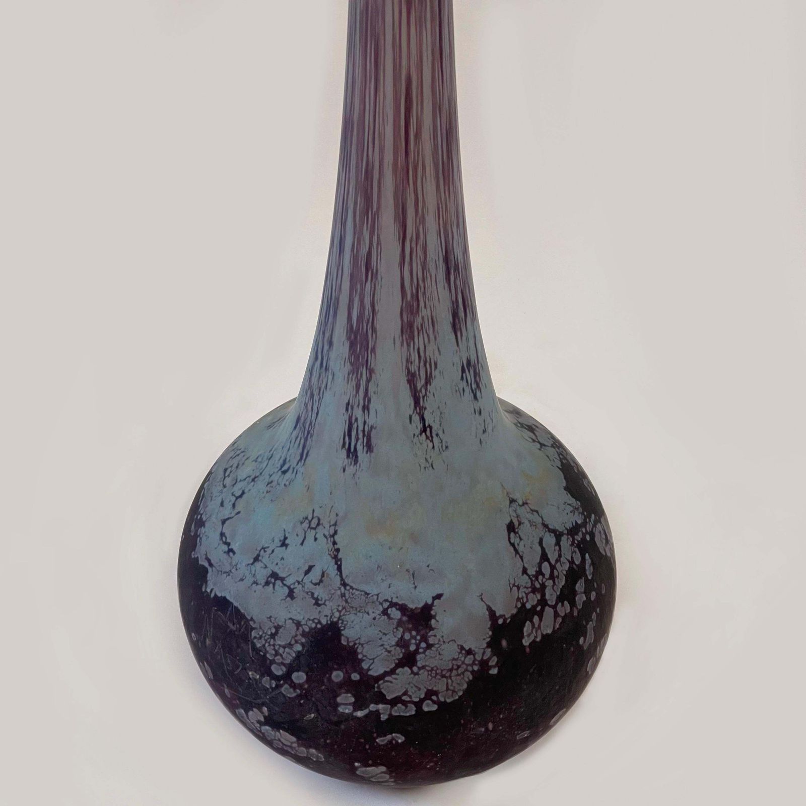 Art Deco Monumental Egyptian Purple Art Glass Soliflore Vase By Daum Nancy photo for sale