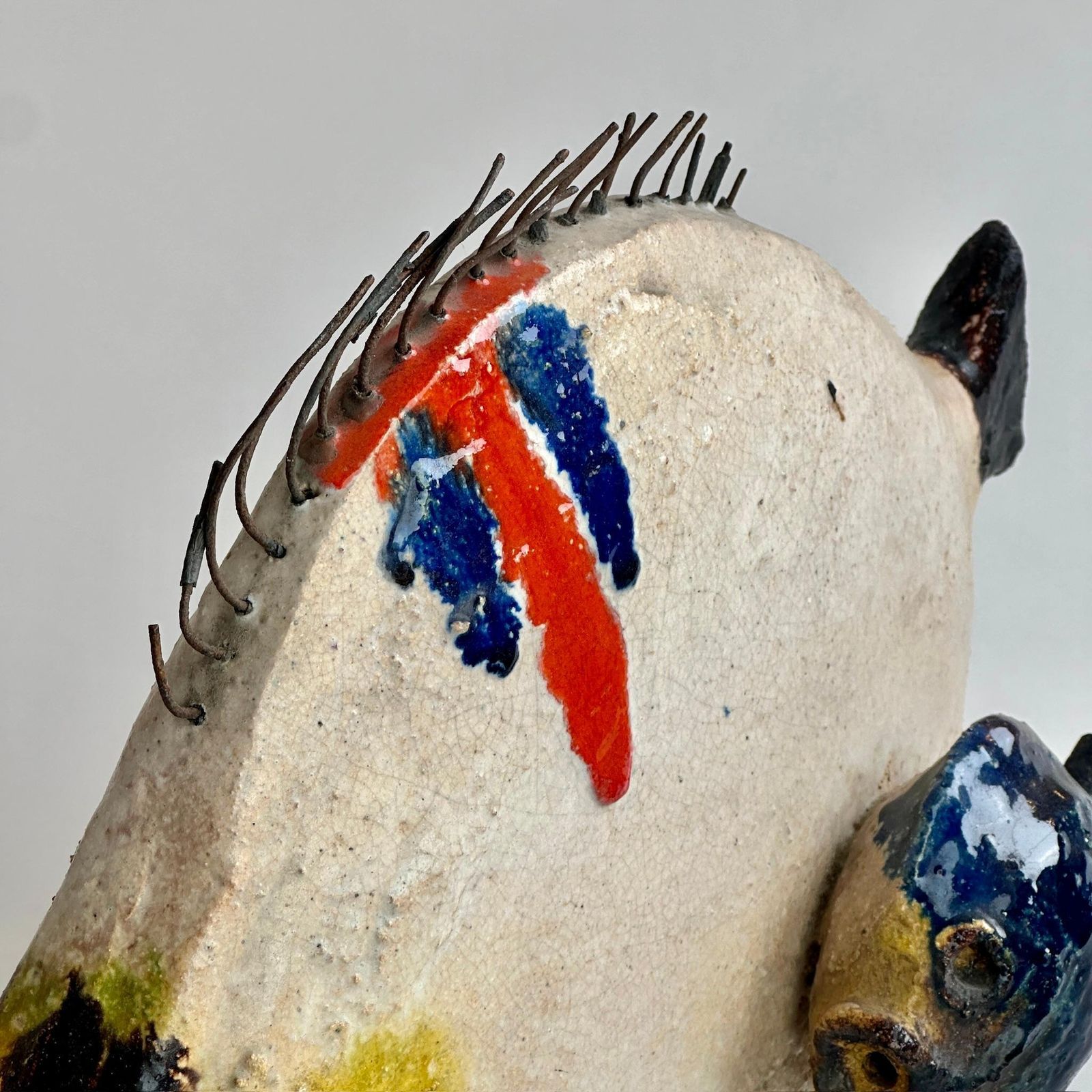 Mid Century Modern Italian Glazed Ceramic Fish Sculpture By Ivo De Santis photo buy