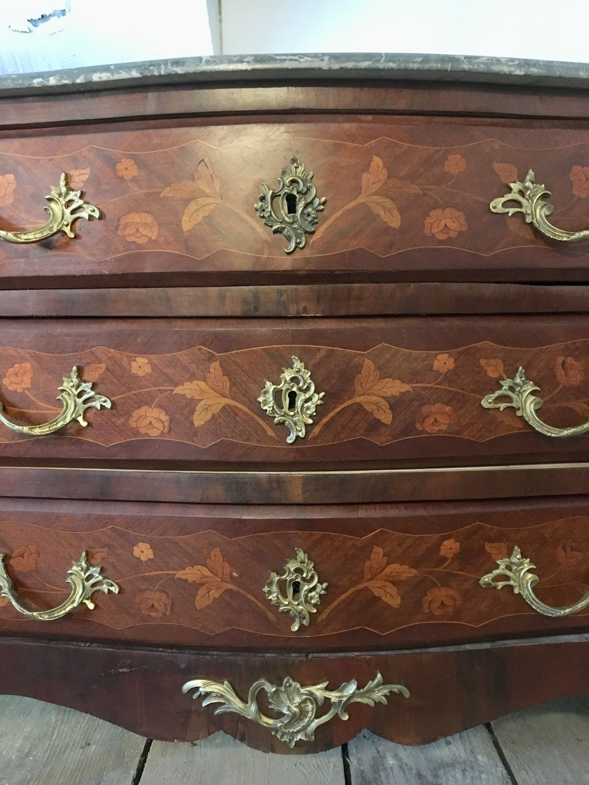 photo furniture Antique 19th Century French Louis XV Marquetry Napoleon III Commode