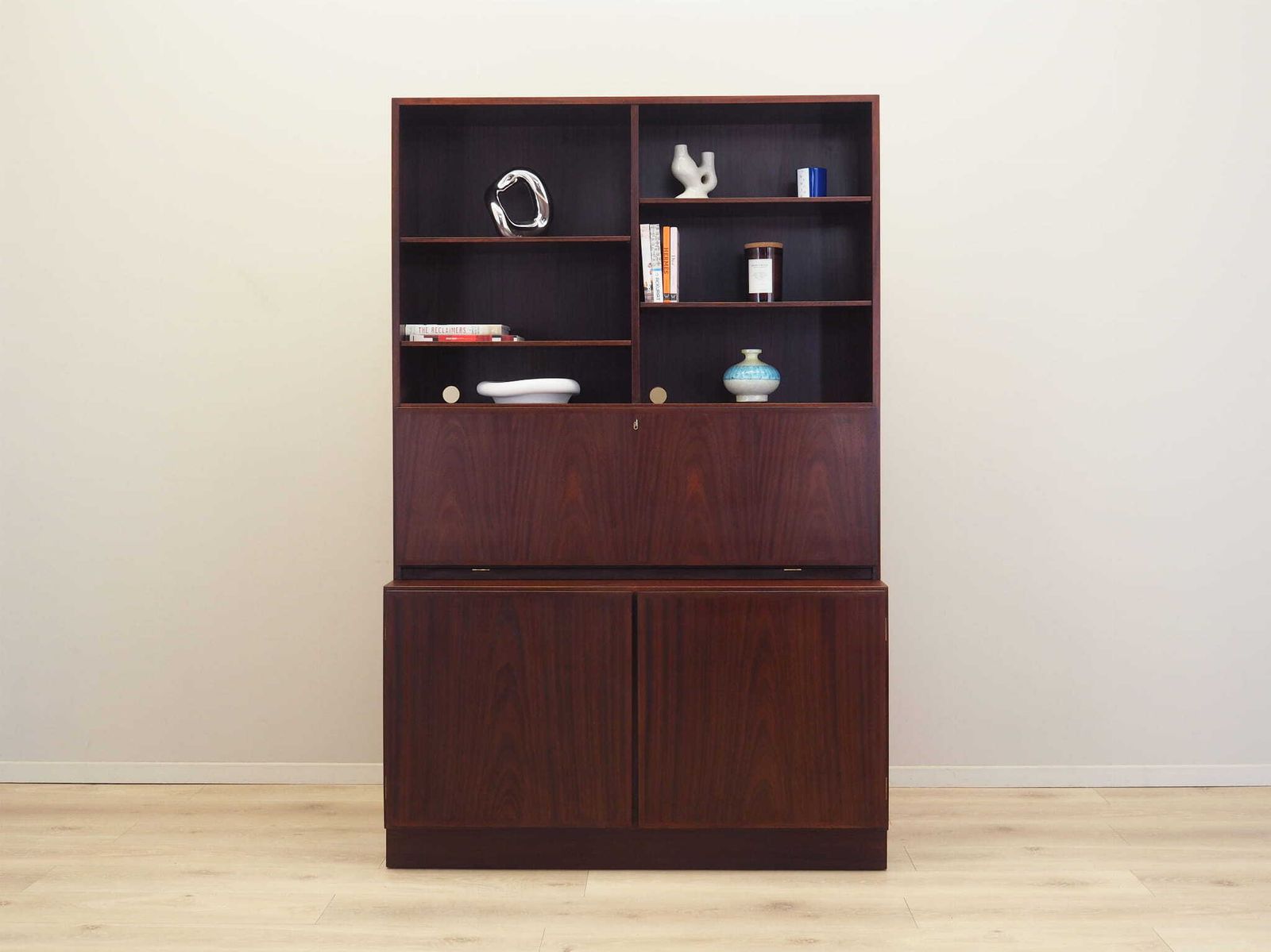 Mahogany Bookcase Danish Design 1970s  Manufacture Omann Jun photo furniture