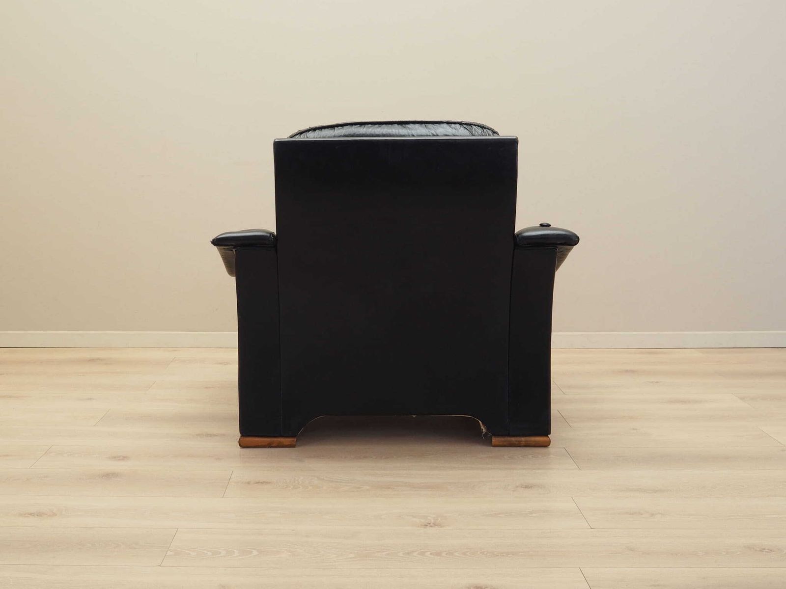 Black Armchair Italian Design 1980s  Manufacture: Italy photo vintage