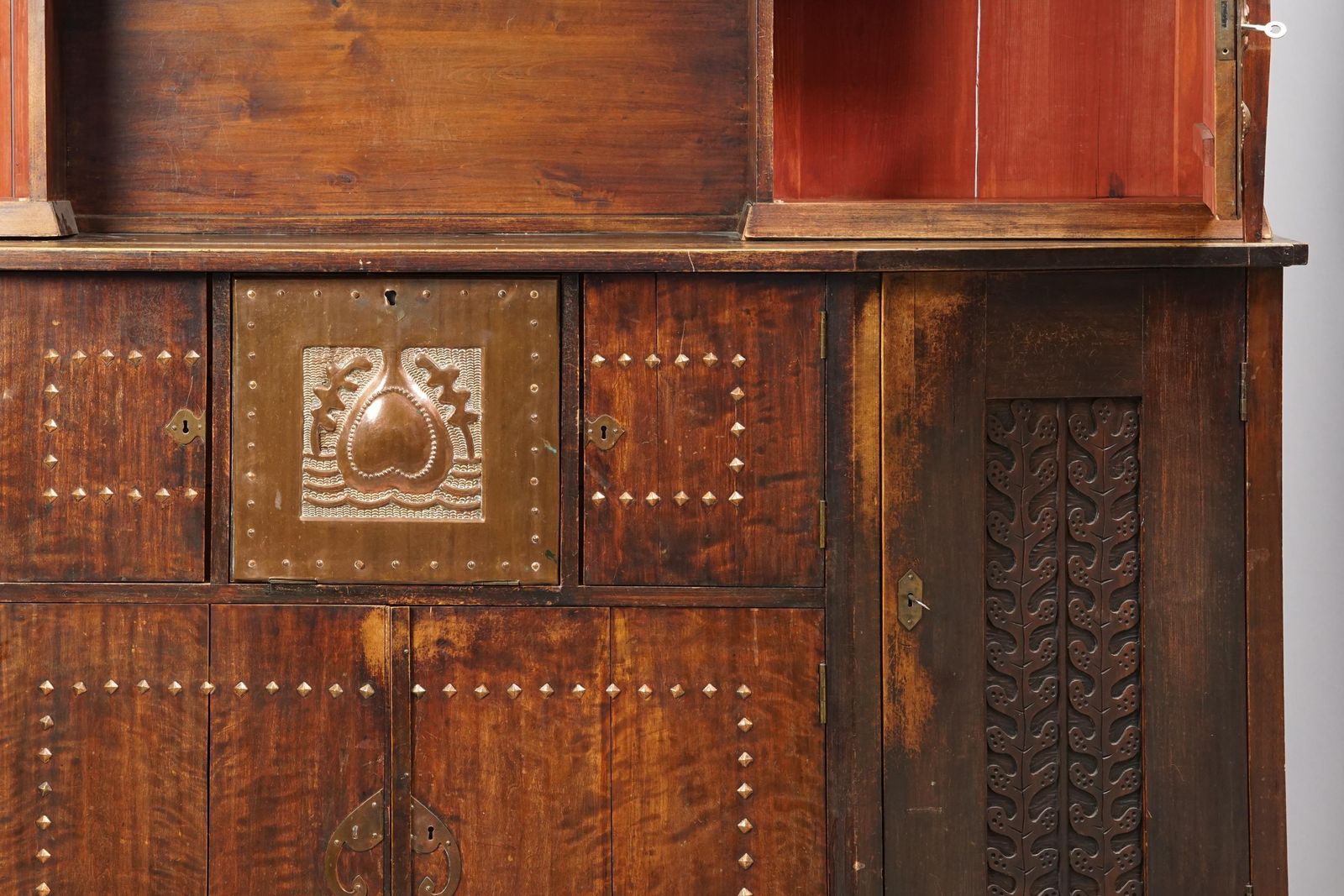 Furniture Exceedingly Rare Jugend Cabinet By Eliel Saarinen, Early 1900s photo
