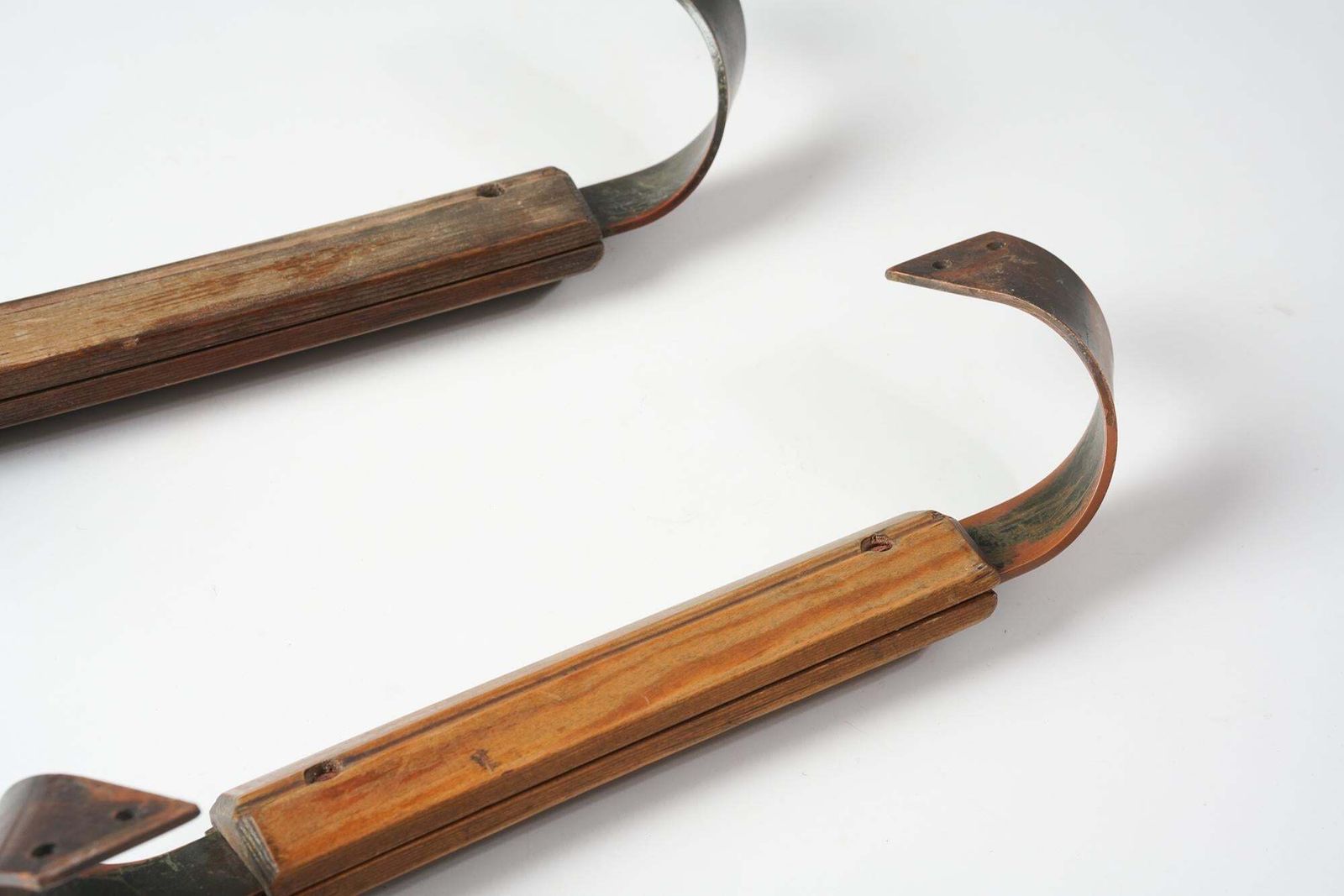 Finnish Copper And Pine Door Handles, 1930s photo 757.0