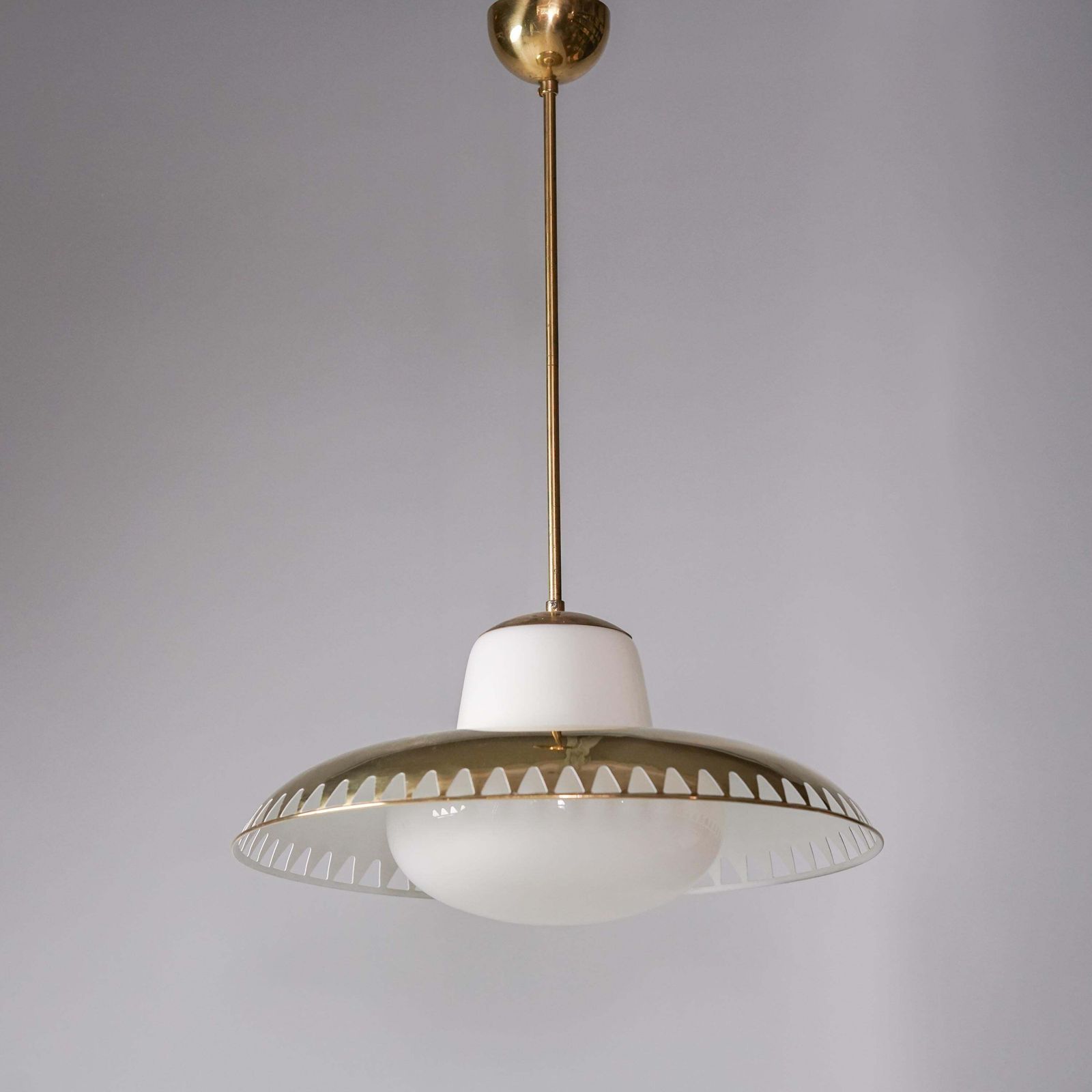 Pair Of Brass Pendants By Lisa Johansson Pape & Gunilla Jung, Orno Oy, 1950s photo furniture
