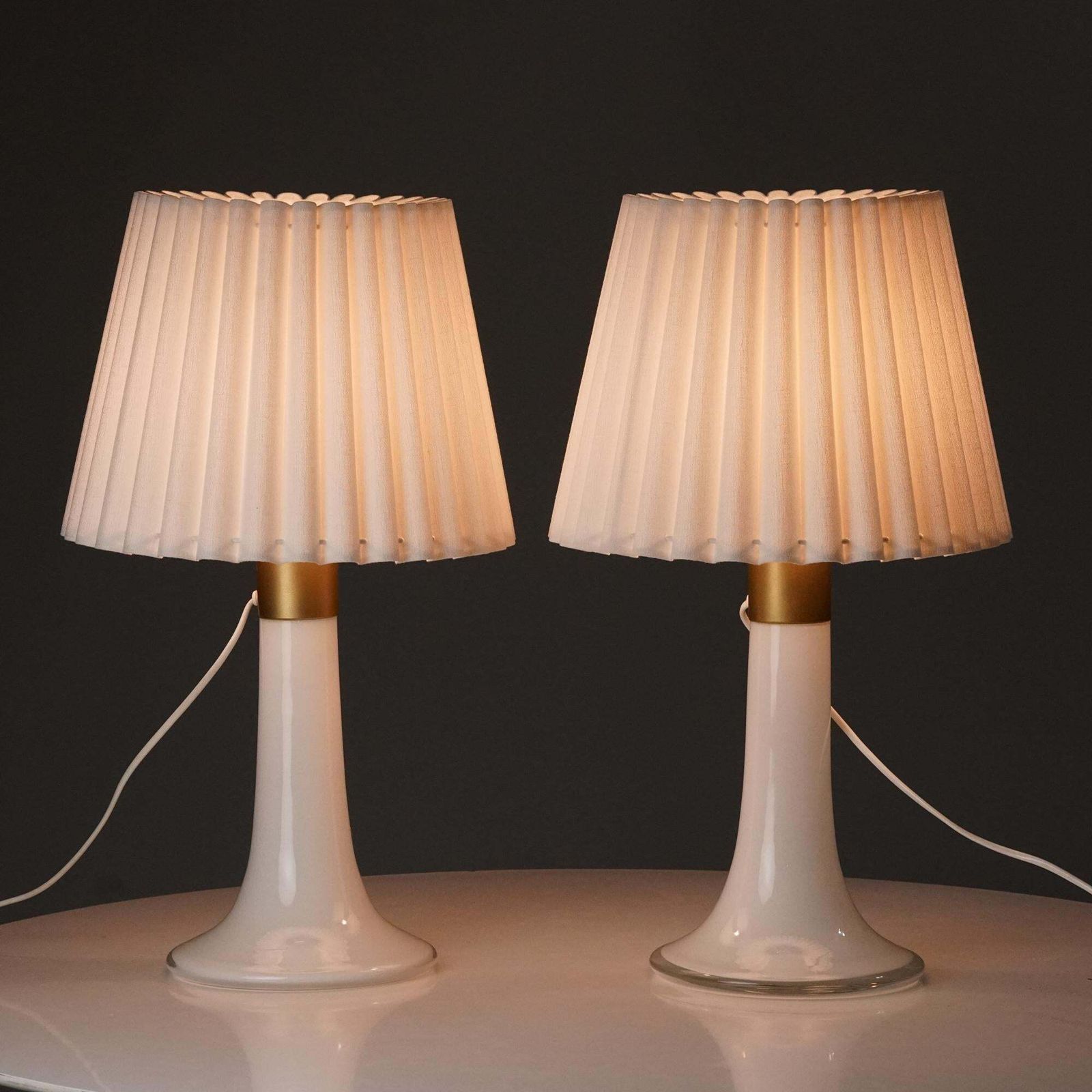 Set Of Two Glass Table Lamps, Lisa Johansson Pape, Orno Oy, 1960s photo furniture