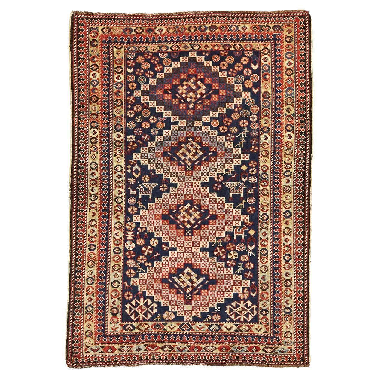 Shirvan Rug Antique Caucasian With Geometric Design, 1880 1900
