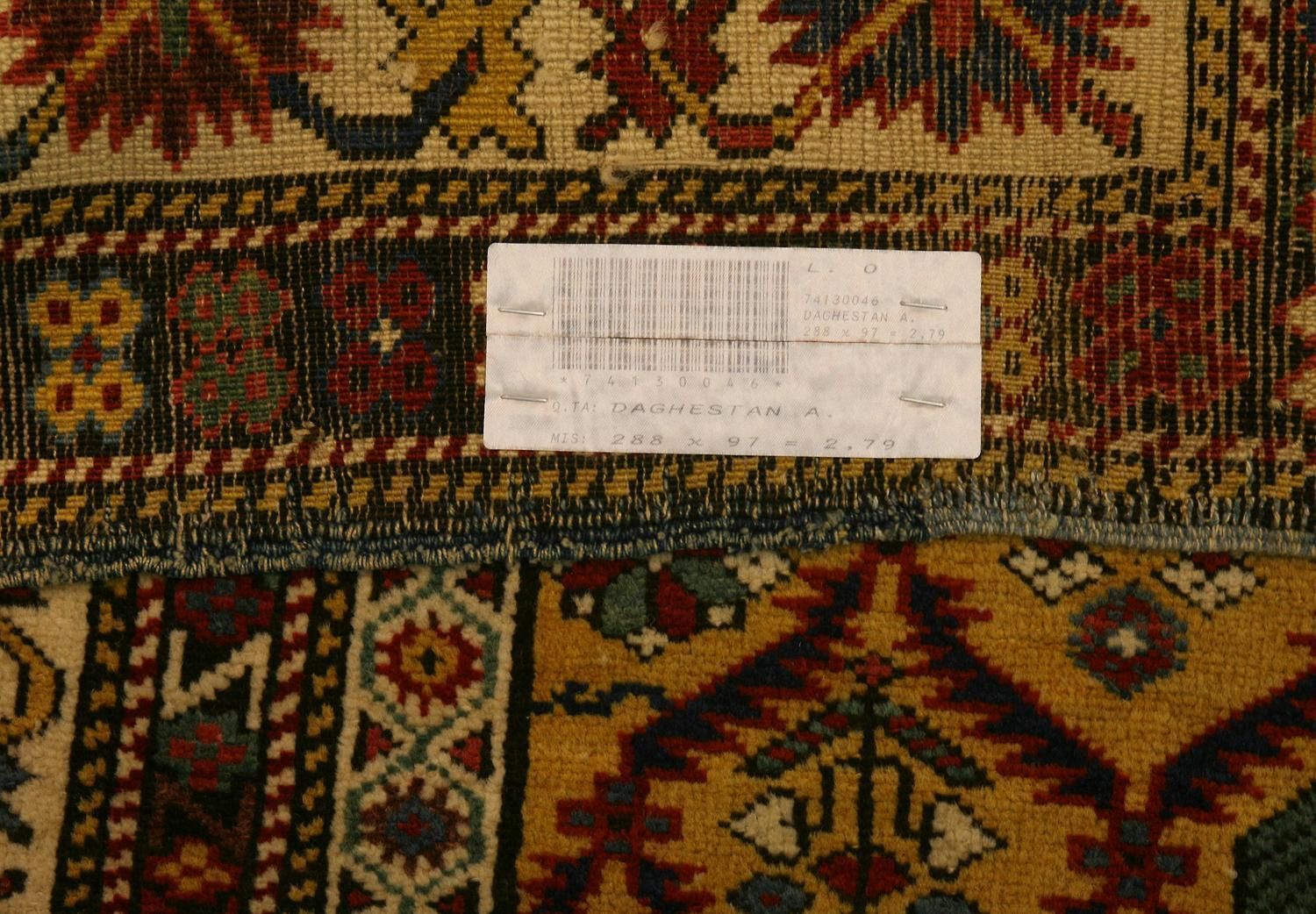 Antique Caucasian Daghestan Abstract Crab Design Rug 3' 2" × 9' 5" photo buy