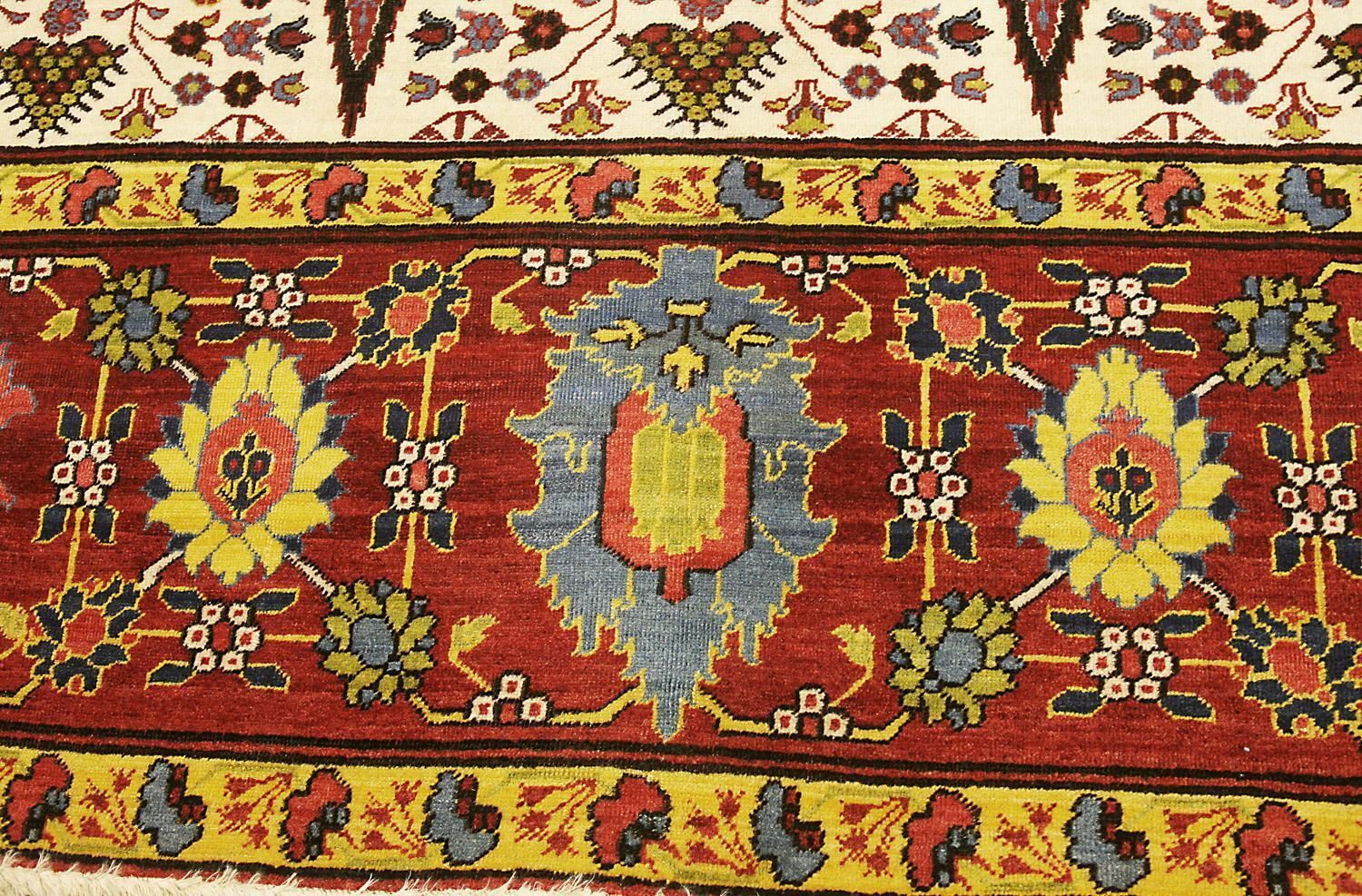 Allover Antique Caucasian Beige Wool Qarabag 'Karabakh' Carpet, 19th Century photo for sale
