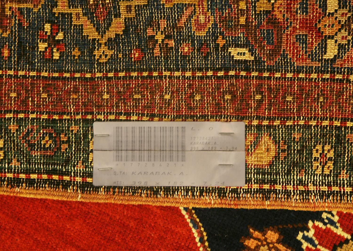 photo furniture Antique Caucasian Karabakh 'Qarabag' Part Silk Gallery Size Carpet, 19th Century
