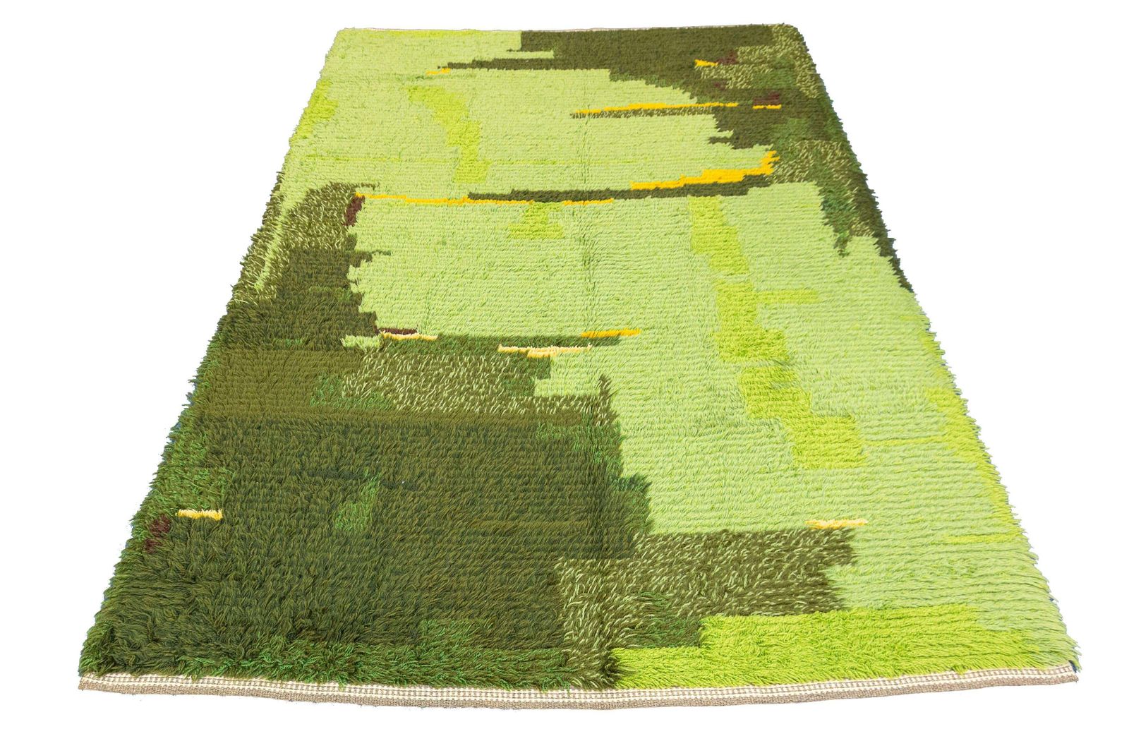 Rya Rug Swedish Green Color photo Textiles