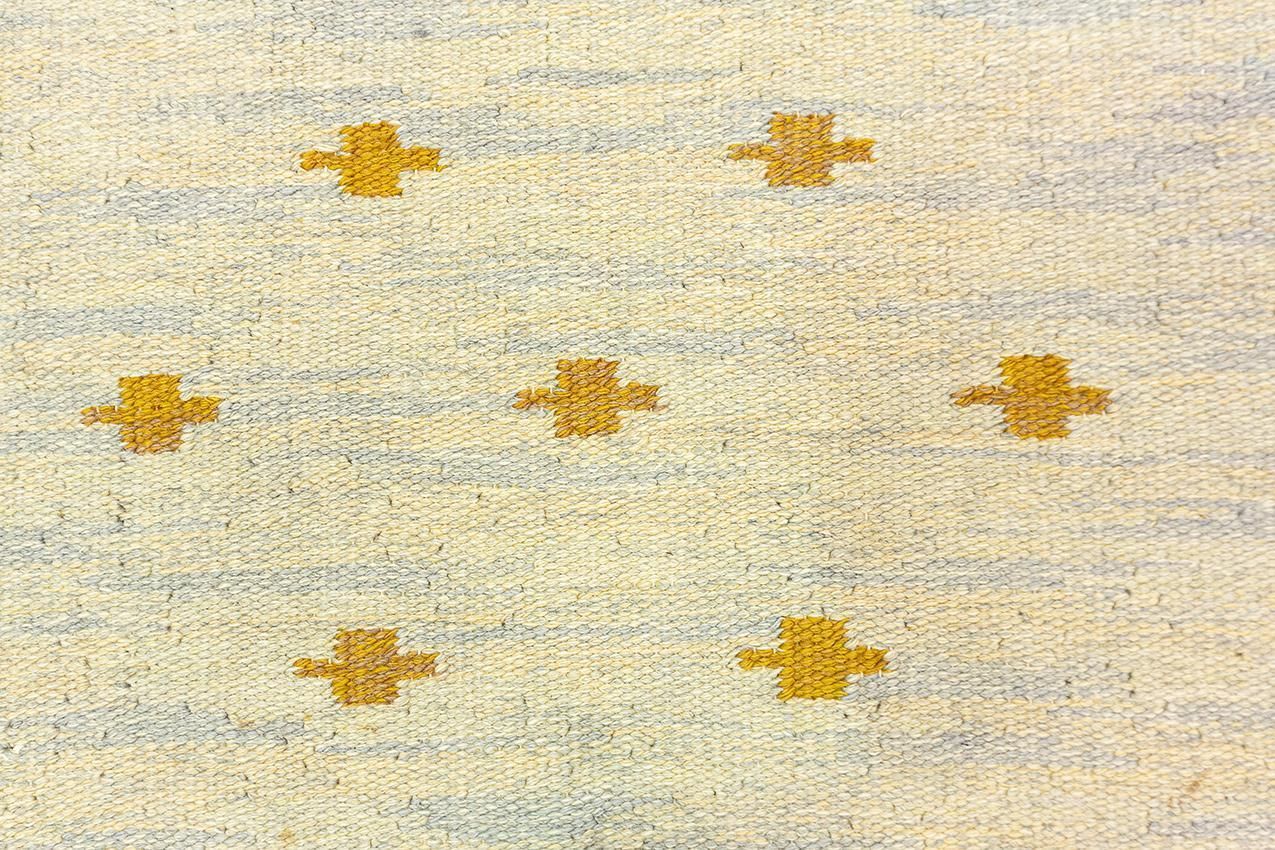 Swedish Rug Flatweave Rollakan Cross Motif, 1950 1970 photo vinterior