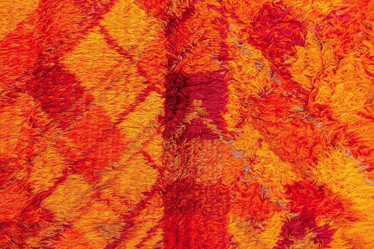 Rya Rug Swedish Red Color photo vinterior