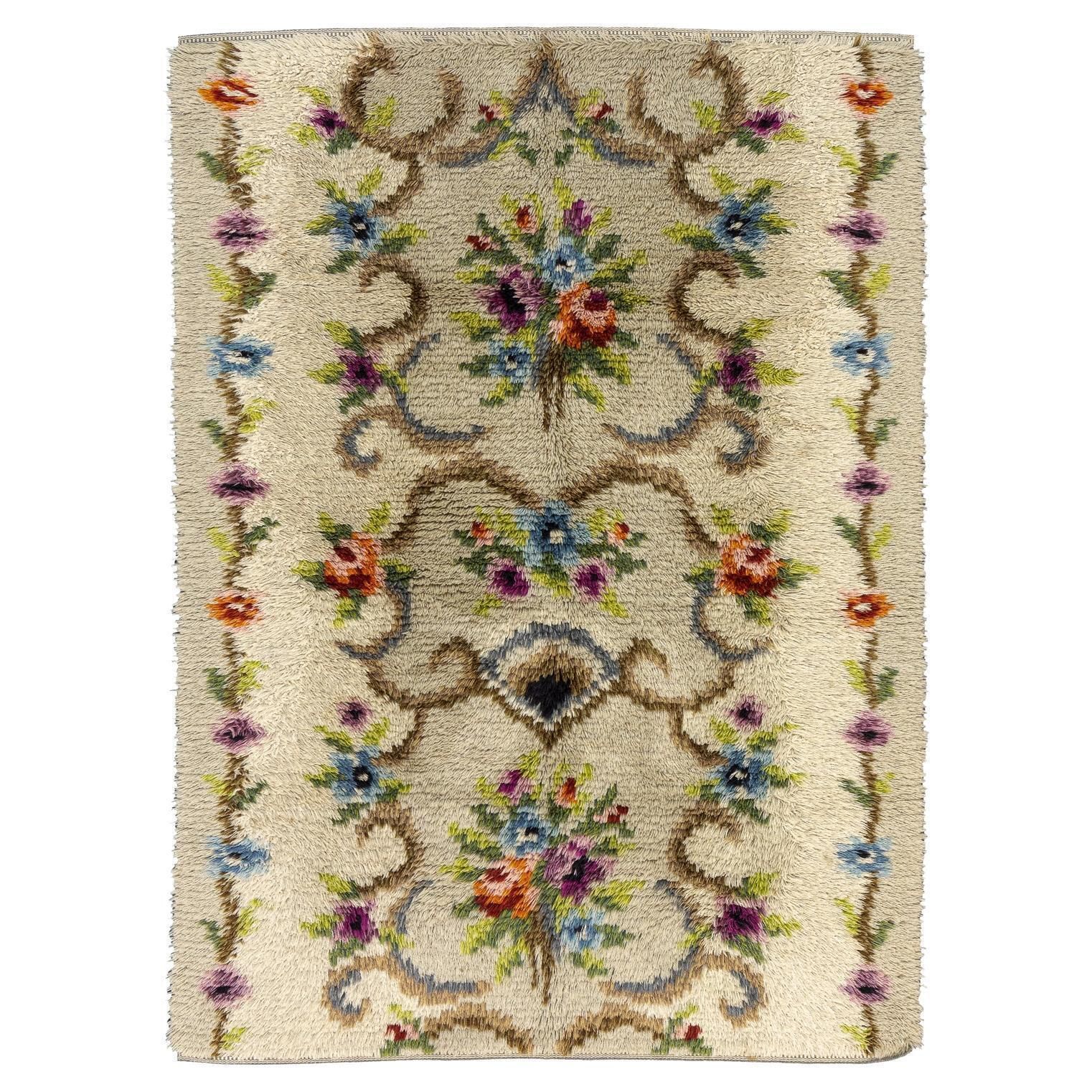 Rya Swedish Rug Mid Century Modern Vintage Design