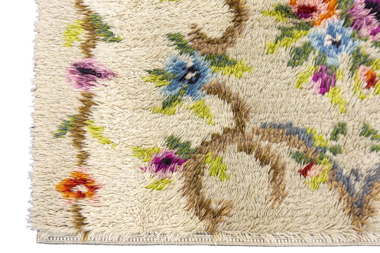 Rya Swedish Rug Mid Century Modern Vintage Design photo vinterior