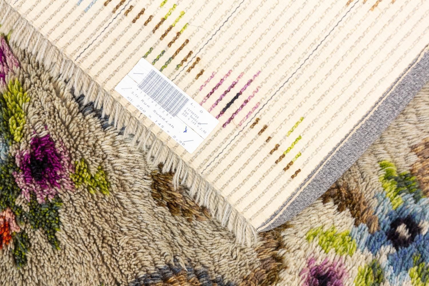 Rya Swedish Rug Mid Century Modern Vintage Design photo vintage