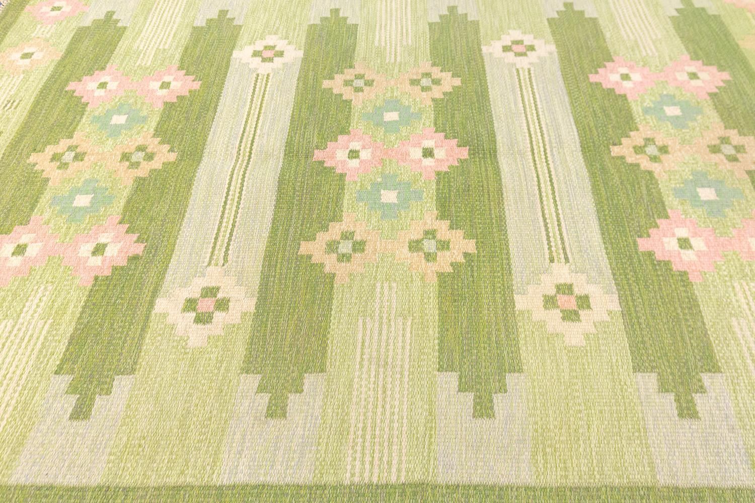 Scandinavian Rollakan Rug Flat Weave By Ingegerd Silow photo for sale