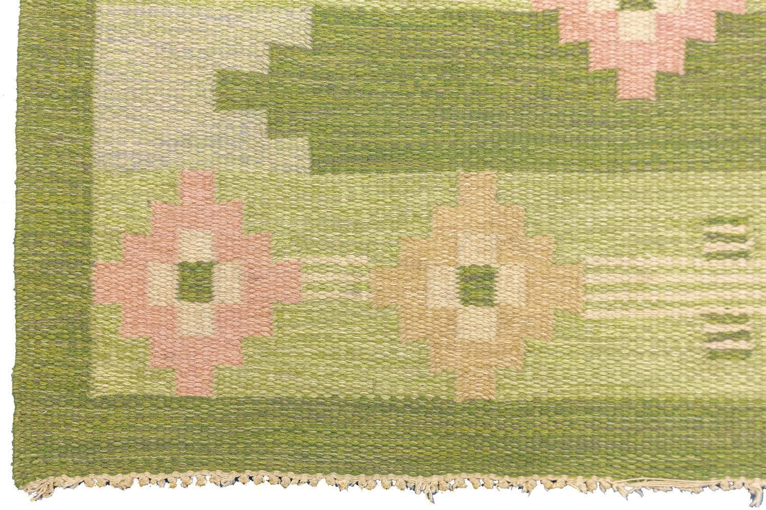 Scandinavian Rollakan Rug Flat Weave By Ingegerd Silow photo 2293.0