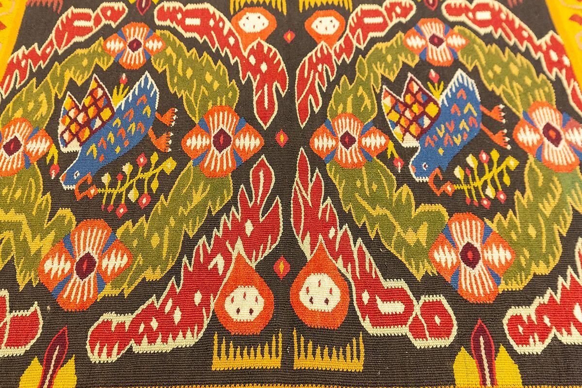 Scandinavian Rollakan Swedish Rug Bird Design photo furniture