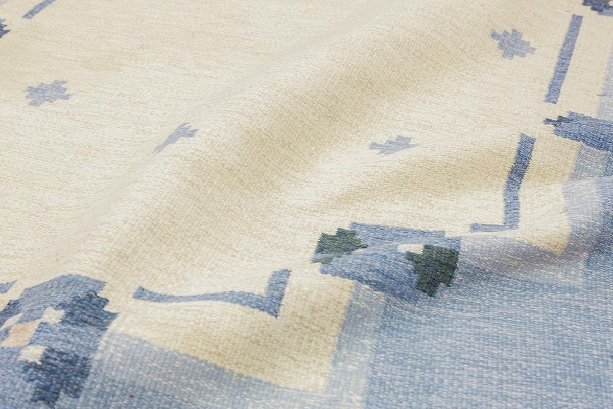 Scandinavian Rug Rollakan Light Blue photo vinterior
