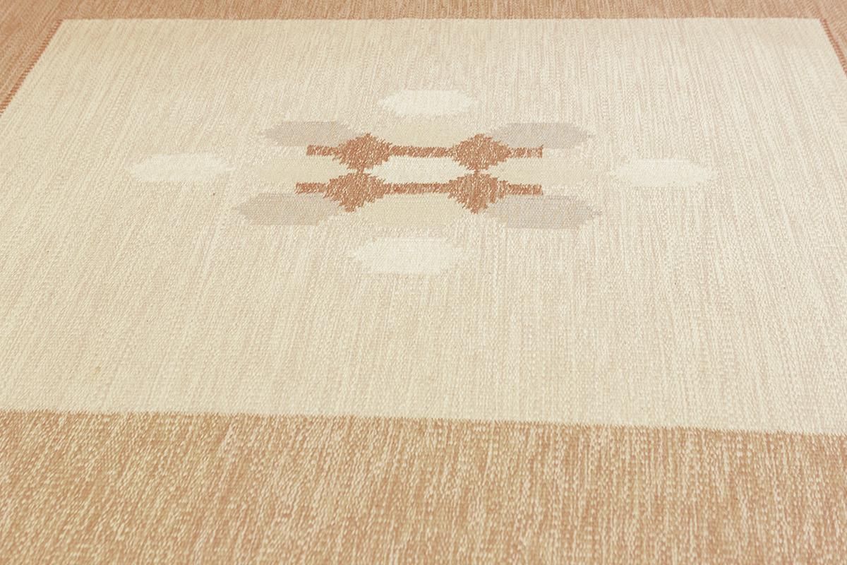 Scandinavian Rug Rollakan  Earthy Tones By Ingegerd Silow photo for sale