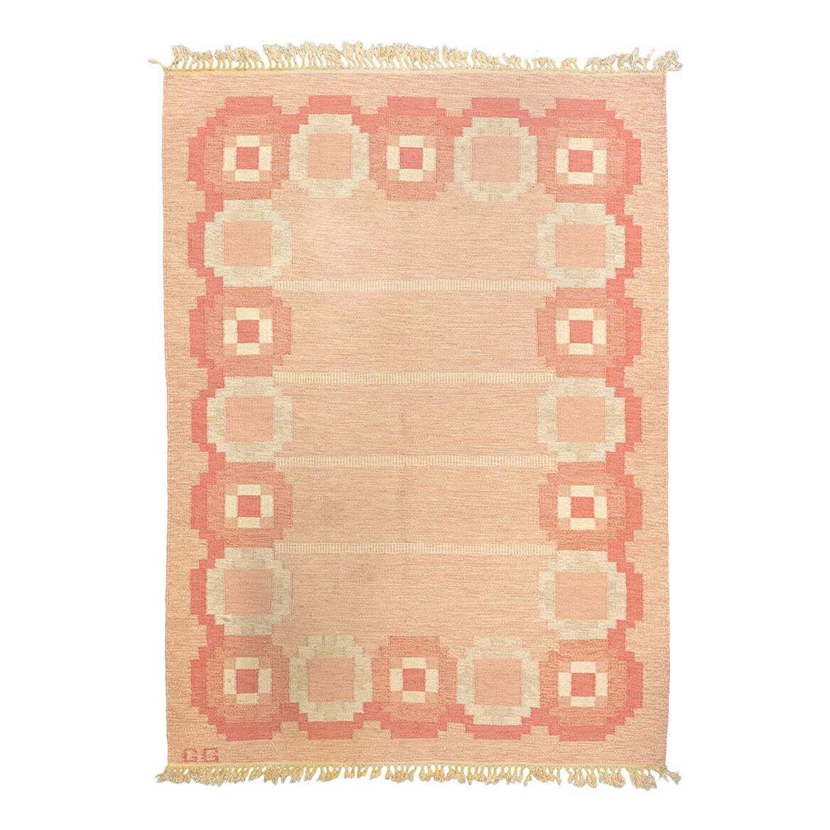 Scandinavian Rug Rollakan Signed Gg