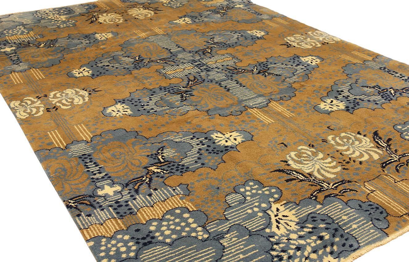Art Deco Rug Turkish Abstract Design, Mid 20th Century photo Textiles