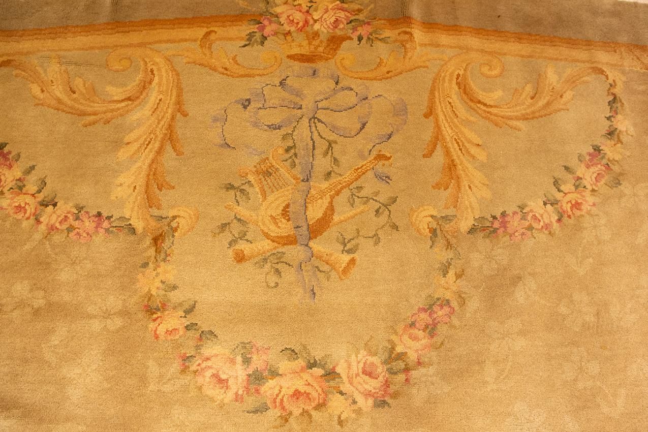 Savonnerie Rug Royal Design With Soft Color Palette photo for sale
