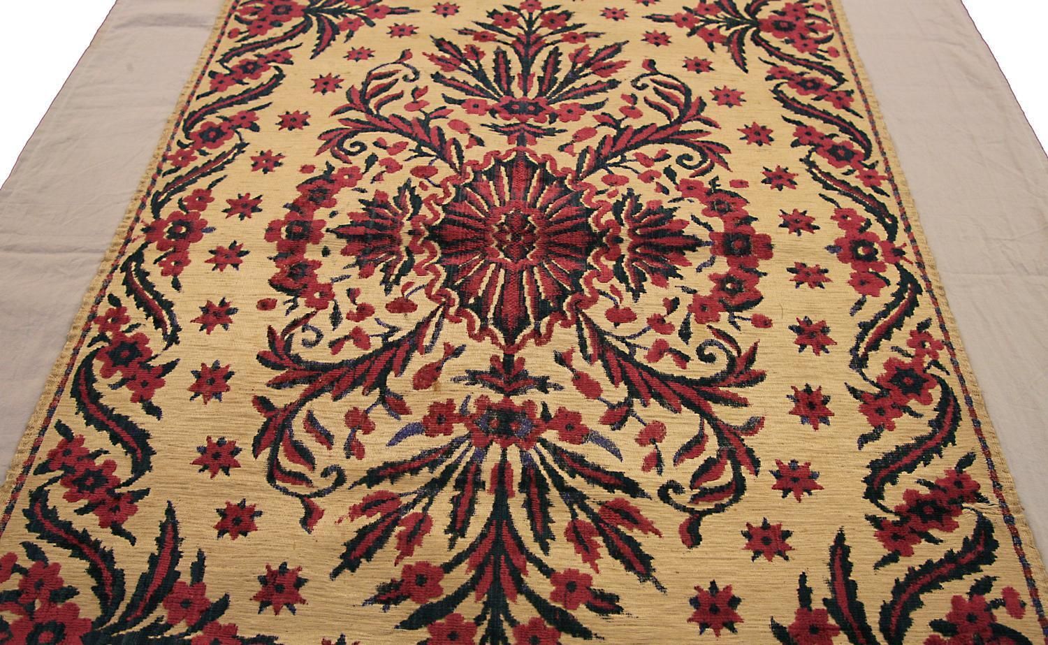 Antique Turkish Ottoman Beige Background Color Textile, 19th Century photo furniture