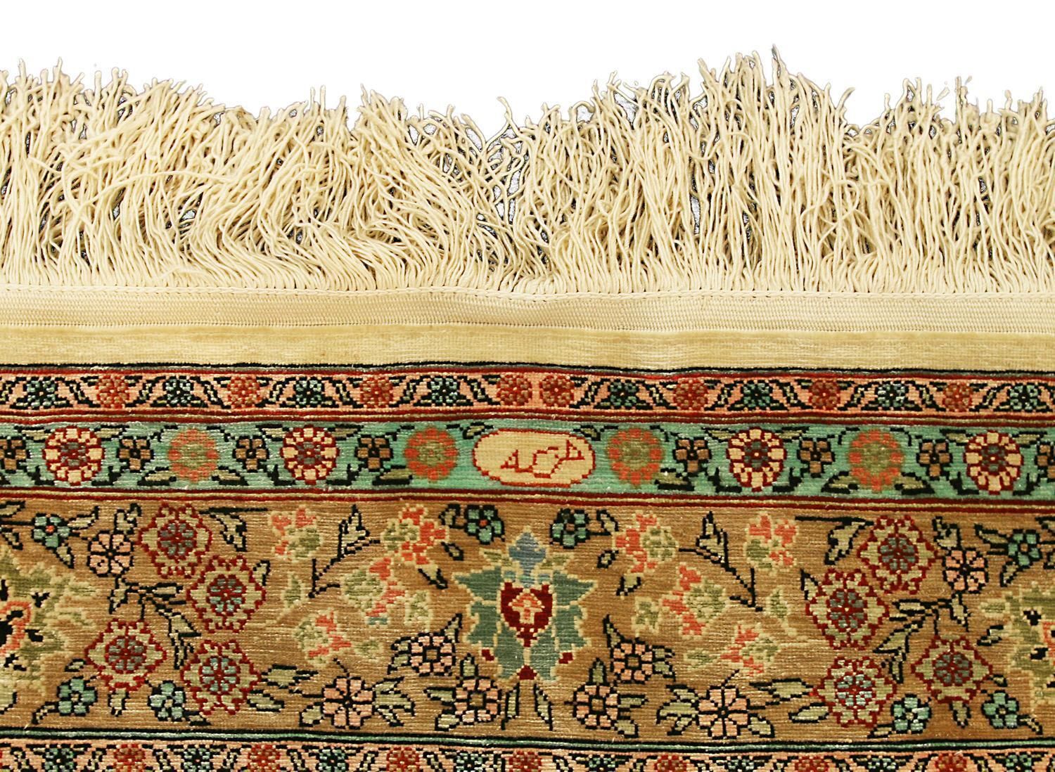 Turkish Hereke Shiny Silk Extra Fine Rug, Xxi Century photo furniture