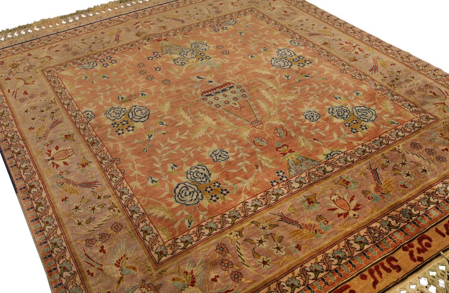 Turkish Hereke Silk & Metal Signed Rug With An All Over Design, Xxi Century photo 7644.0