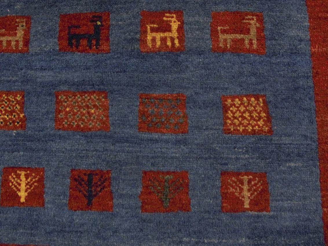 Blue Gabbeh Rug Minimalist Design photo 1656.0