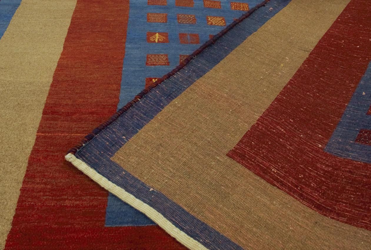 Blue Gabbeh Rug Minimalist Design photo vinterior