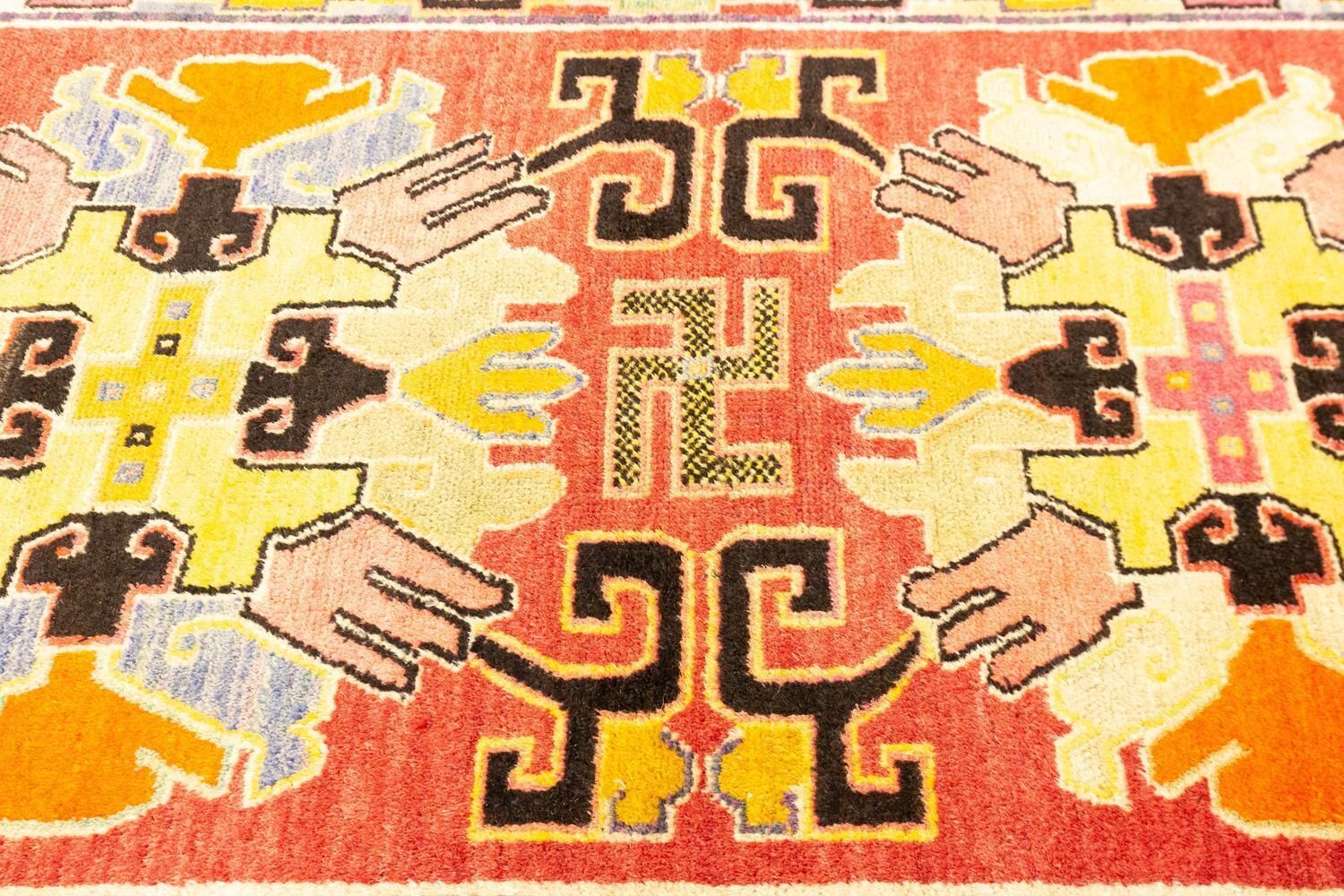 Tibetan Rug Swastika Motif, Ca. 1920 photo furniture
