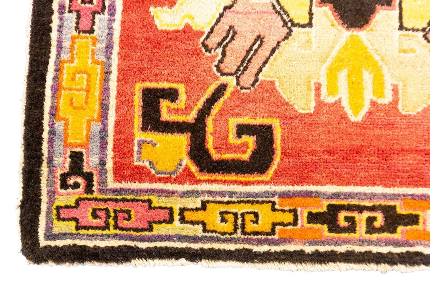 Tibetan Rug Swastika Motif, Ca. 1920 photo 1616.0