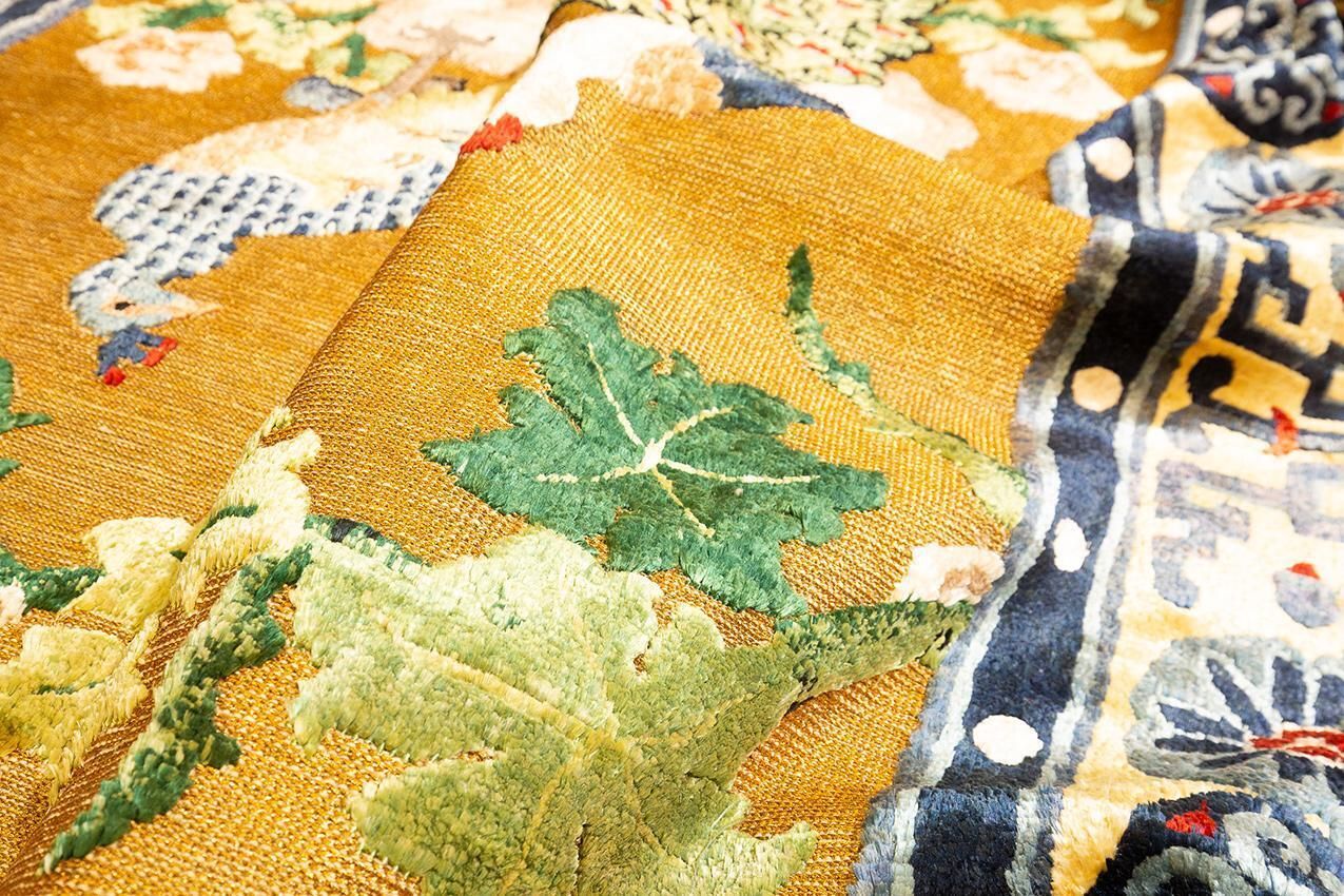 2463.0 Chinese Silk Rug Immortal Bird Design, 1950 1970 photo