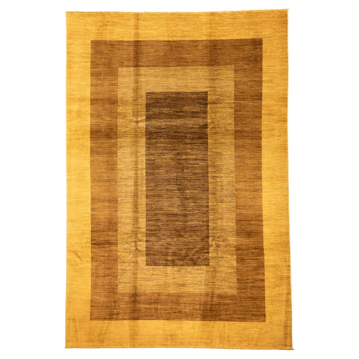 Modern Carpet With Abstract Vintage Design Hand Knotted, Xxi Century