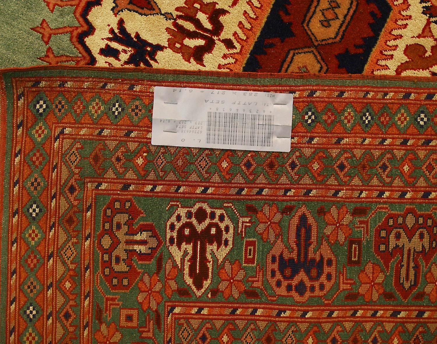 Afghan Latif Elegant Silk Light Green Field Carpet, Xxi Century photo 4161.0
