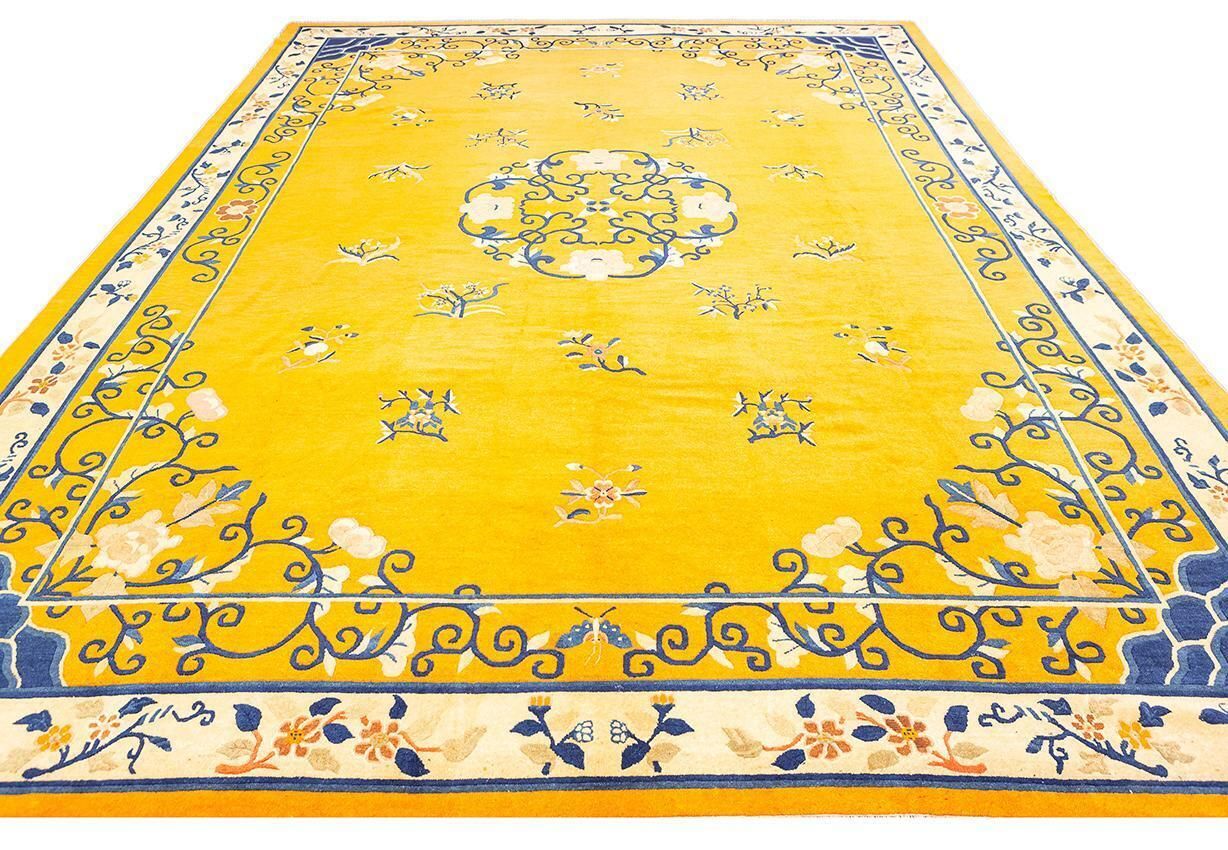 Chinese Peking Rug Imperial Gold Color photo for sale