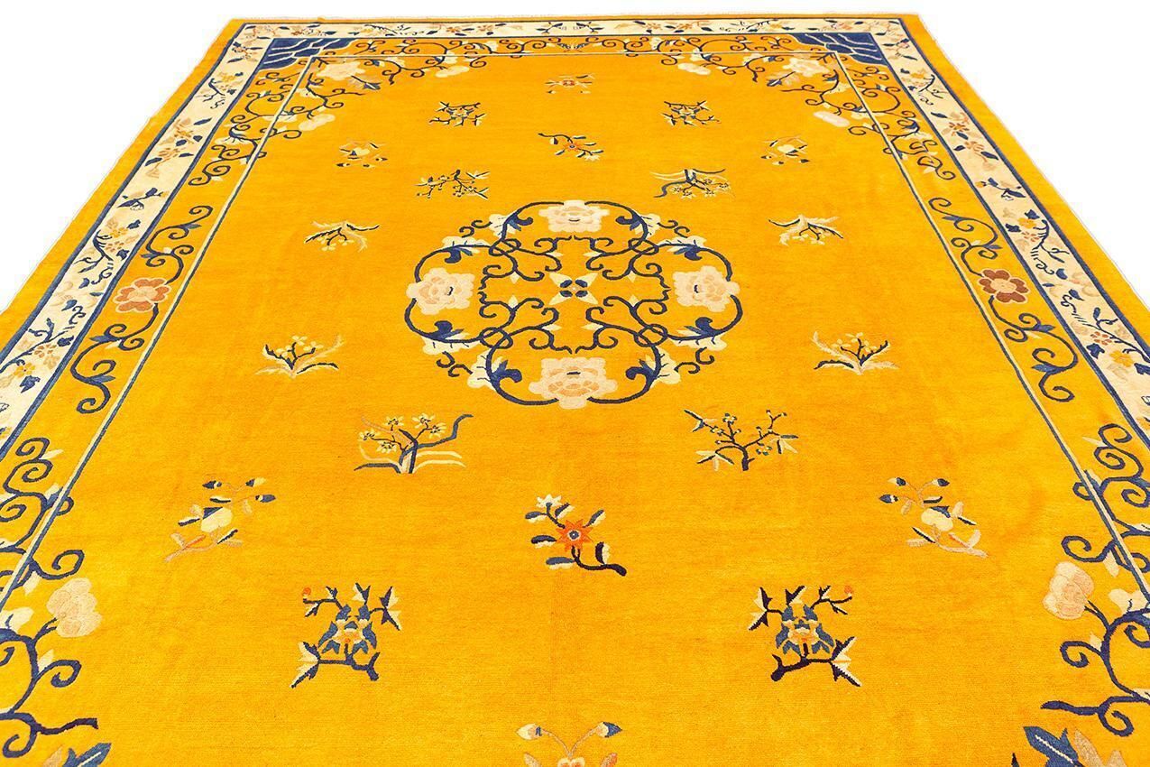 Chinese Peking Rug Imperial Gold Color photo Textiles